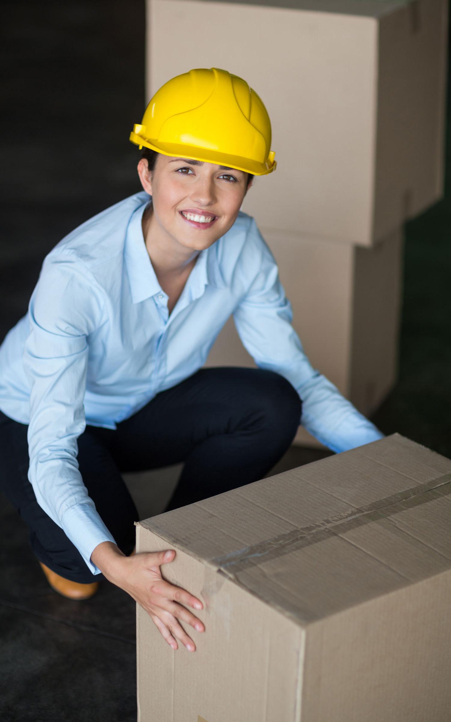 woman wearing hardhat